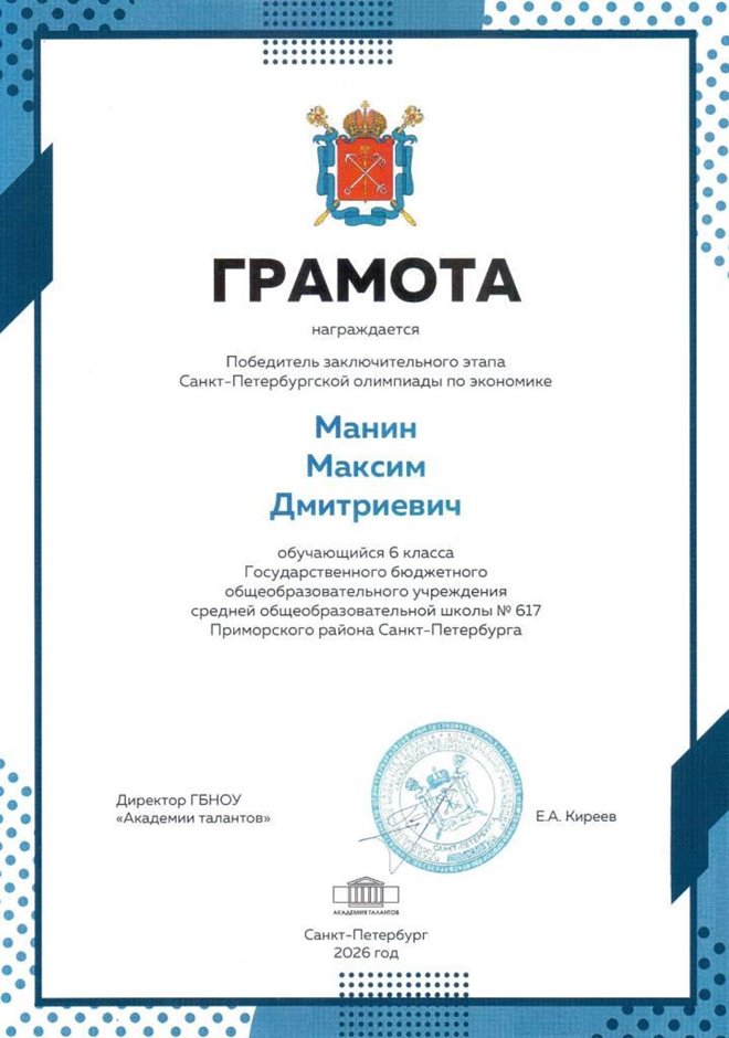 2025-2026 Манин Максим 6л1 ВСОШ экономика (Лучкина О.В.)